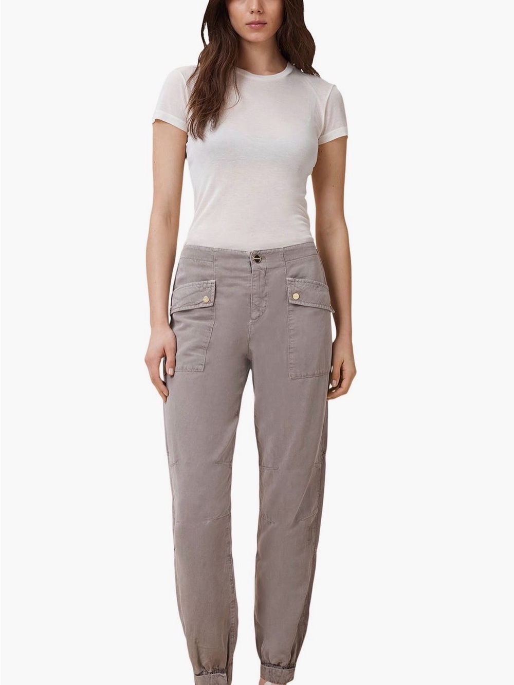 AllSaints Taupe Cargo Track Pants